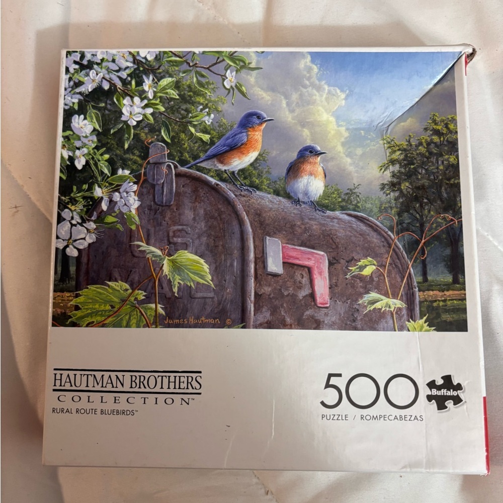 Hautman Brothers 500-Piece Country Life Rural Route Bluebirds Jigsaw Puzzle